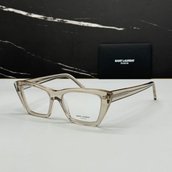 NEW SL 276 MICA OPT 005 SAINT LAURENT BEIGE CLEAR SL276 005 WOMEN EYEGLASSES - Picture 3 of 10